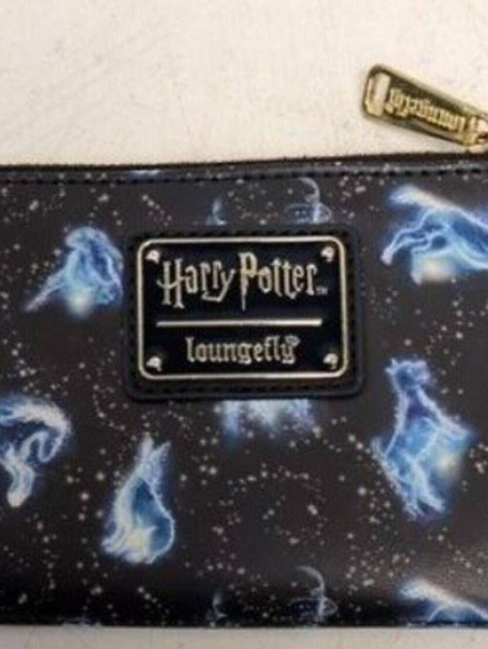 Harry Potter Loungefly Zip-Around Wallet Black Blue Starry Print